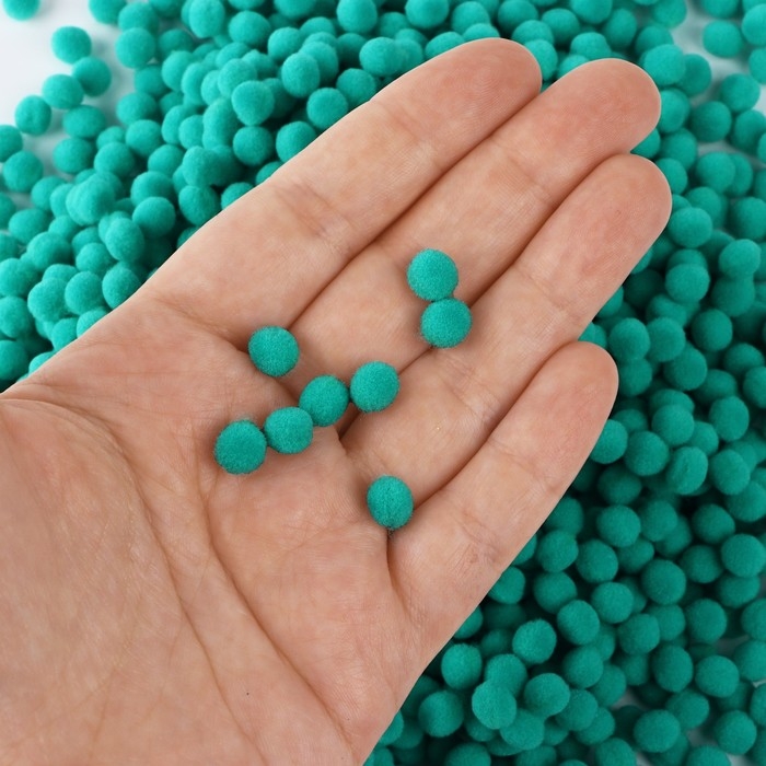 Набор текстильных деталей для декора. Помпоны для творчества &laquo;Зелёные&raquo;, 55 гр