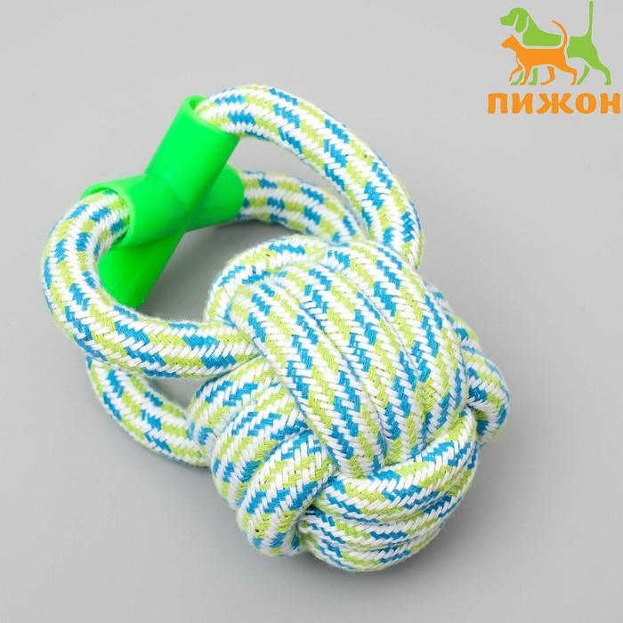 Игрушка канатная Игрушка канатная "Мегамяч" с ручкой, до 190 г, 15 х 9 см, микс цветов