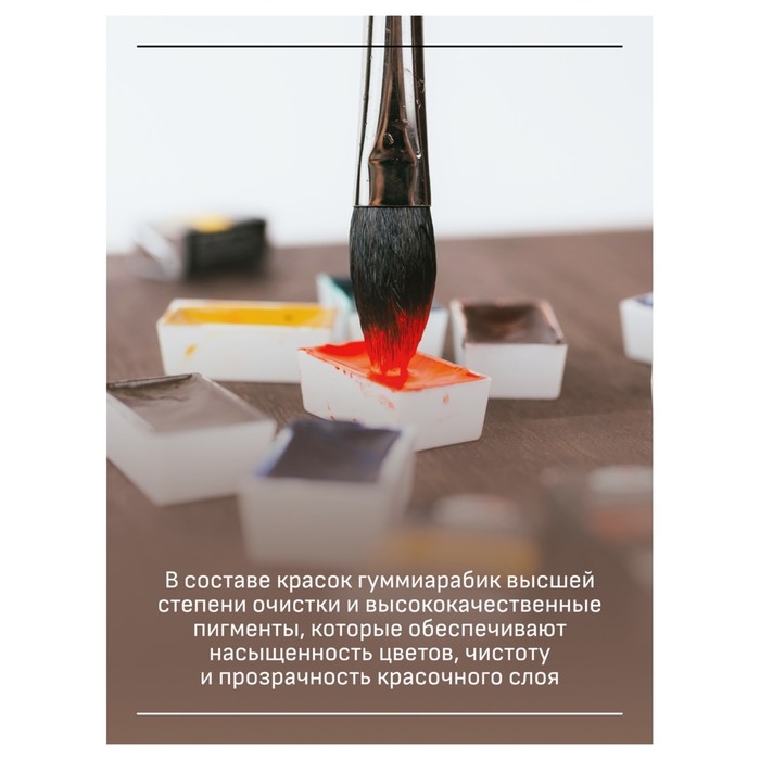 Акварель художественная в кювете 2,6 мл, Гамма  Акварель художественная в кювете 2,6 мл, Гамма "Старый Мастер", травяная зелёная, 200521534