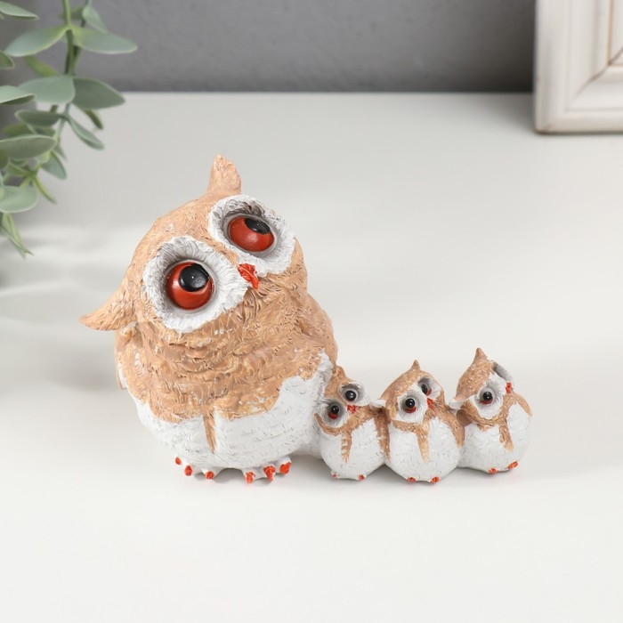 Сувенир полистоун Сувенир полистоун "Совушка с совятами" 7,7х13х6,5 см