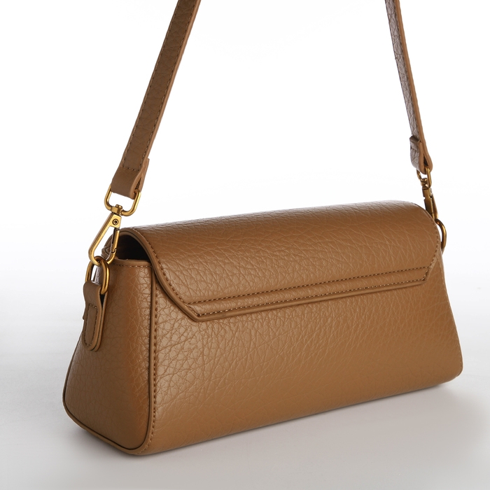 Сумка женская мессенджер на клапане TEXTURA, средний размер, цвет коричневый Сумка женская мессенджер на клапане TEXTURA, средний размер, цвет коричневый