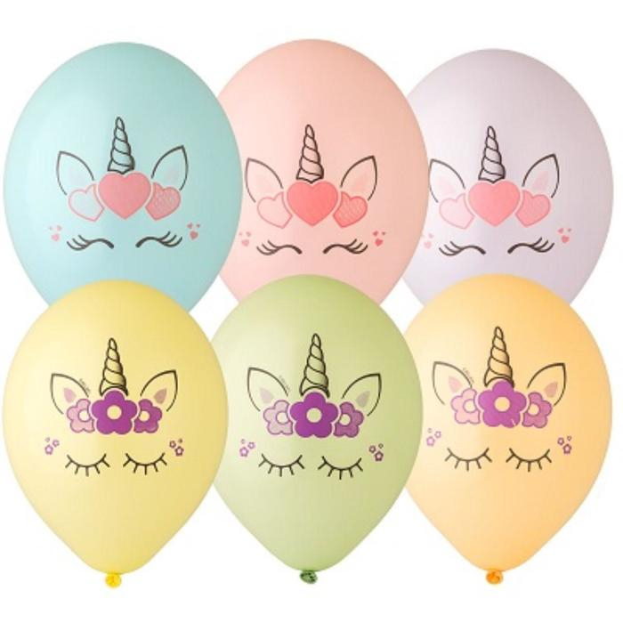 Шар латексный 14" &laquo;Единорог&raquo;, пастель, набор 25 шт., МИКС