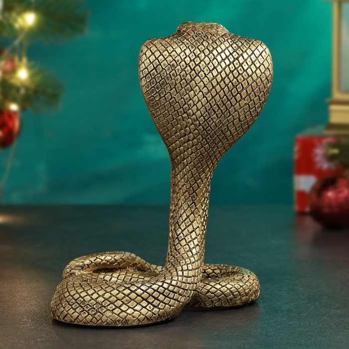 Фигура Фигура "Королевская кобра" золото, 14х8х17см