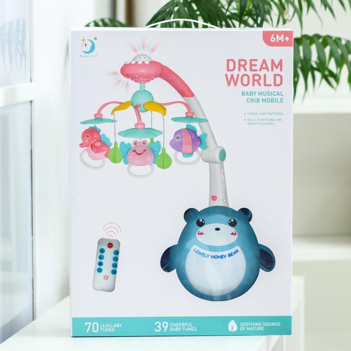 Мобиль музыкальный на кроватку «Мишка. Зоопарк», проектор, пульт, цвет МИКС Мобиль музыкальный на кроватку «Мишка. Зоопарк», проектор, пульт, цвет МИКС