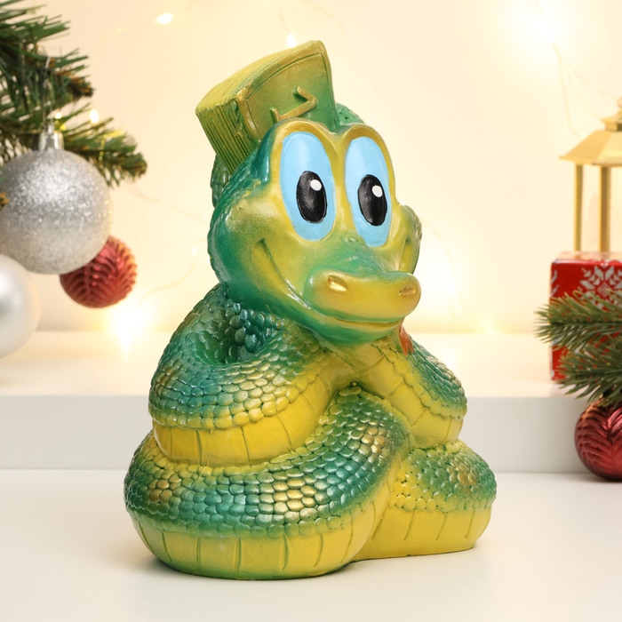Копилка Копилка "Змея с пачкой денег" зеленая, 20см