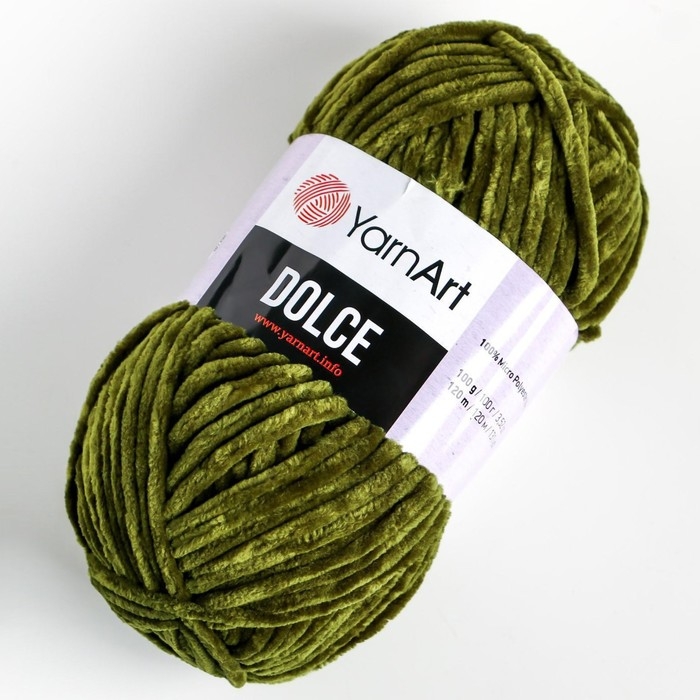 Пряжа  Пряжа "Dolce" 100% микрополиэстер 120м/100гр (772 т. хаки)