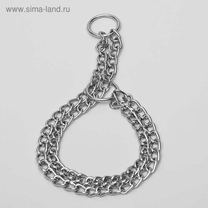 Ошейник - удавка металлический двухрядный, 35 см, толщина проволоки 2 мм Ошейник - удавка металлический двухрядный, 35 см, толщина проволоки 2 мм