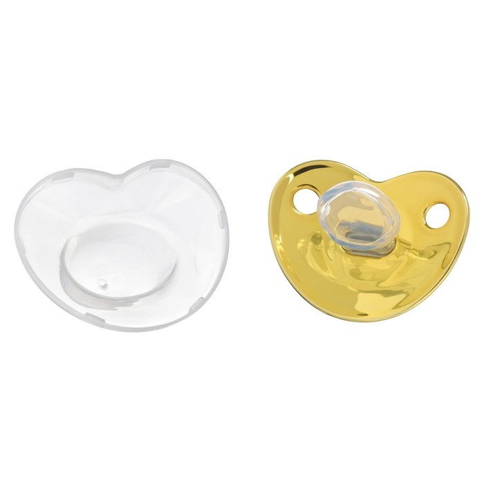 Соска - пустышка силиконовая ортодонтическая «Доллар», от 12 мес., с колпачком, цвет золотой/черный, стразы Соска - пустышка силиконовая ортодонтическая «Доллар», от 12 мес., с колпачком, цвет золотой/черный, стразы