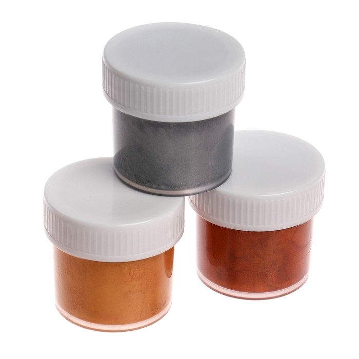 Краска акриловая, набор 3 цвета х 20 мл, Краска акриловая, набор 3 цвета х 20 мл, "Луч", металлик