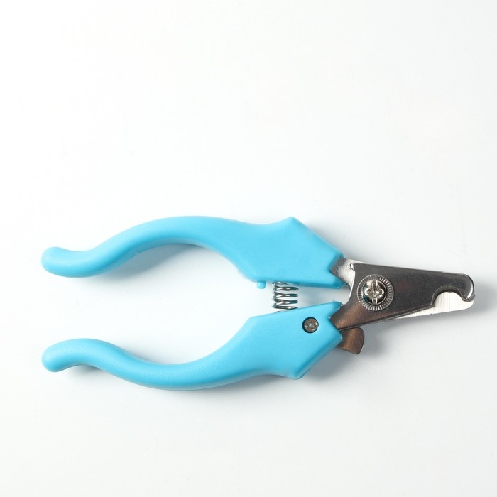 Когтерез боковой малый с фигурными ручками, отверстие 9 мм, голубой Когтерез боковой малый с фигурными ручками, отверстие 9 мм, голубой