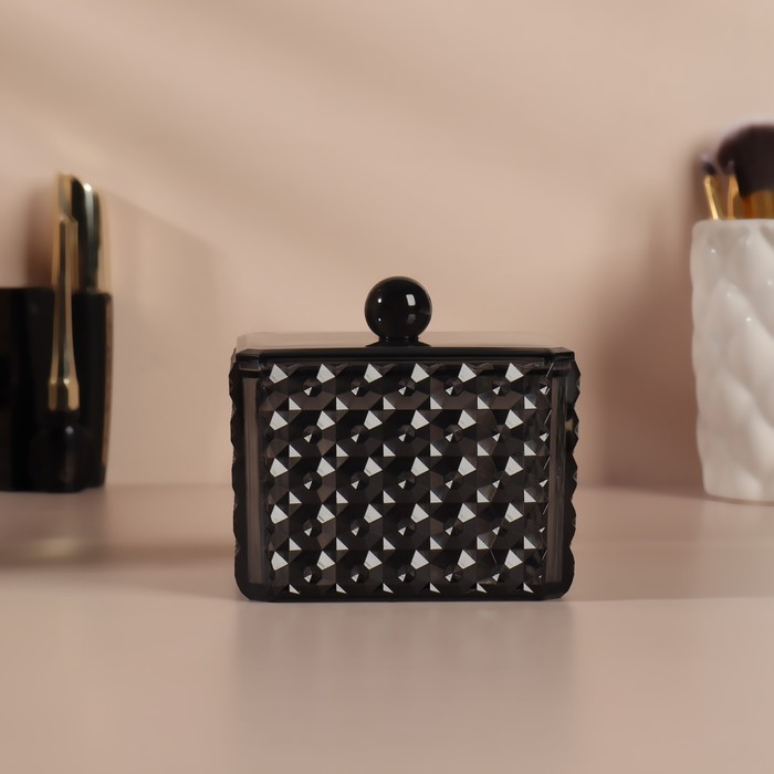Органайзер для хранения &laquo;Black Secret&raquo;, с крышкой, 9,5 &times; 9,5 &times; 7 см, цвет чёрный