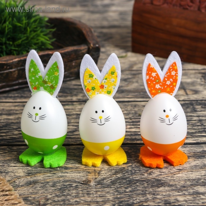 Сувенир Сувенир "Кролики в горошек" набор 3 шт 10х4х4 см