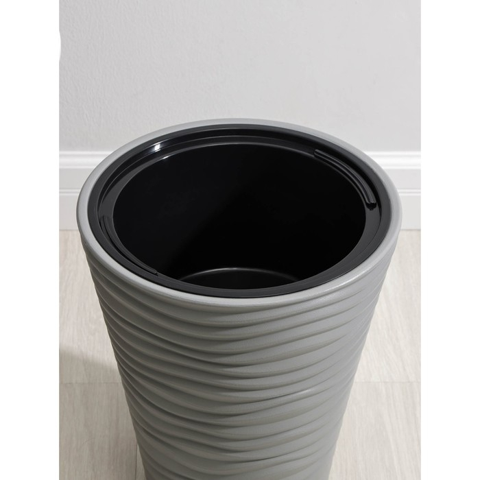 Кашпо для цветов со вставкой «Дюна», 19,5 л, цвет серый Кашпо для цветов со вставкой «Дюна», 19,5 л, цвет серый