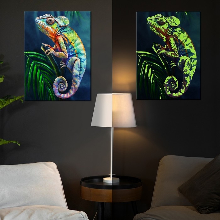 Картина по номерам со светящейся краской, 40 × 50 см «Хамелеон» 26 цветов Картина по номерам со светящейся краской, 40 × 50 см «Хамелеон» 26 цветов