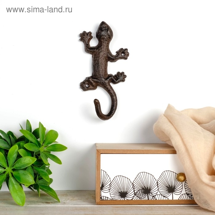 Крючок декоративный металл Крючок декоративный металл "Ящерица" 13х8,5х2,5 см