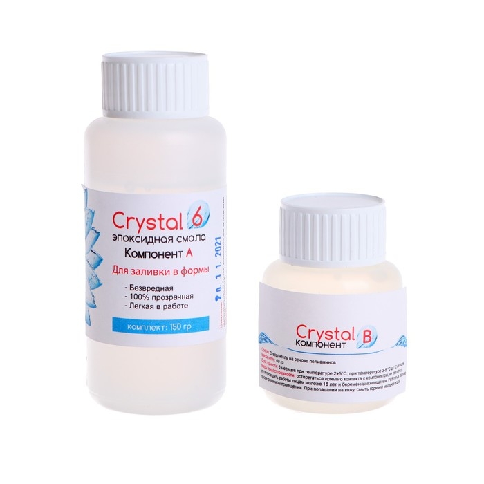 Эпоксидная смола Crystal 6: компоненты А, 120 г + В, 30 г + инструменты Эпоксидная смола Crystal 6: компоненты А, 120 г + В, 30 г + инструменты
