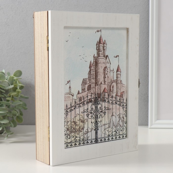 Ключница дерево 6 крючков Ключница дерево 6 крючков "Замок. Рисунок карандашом" 26х20,3х5,5 см