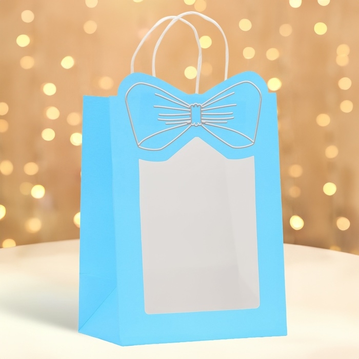 Пакет подарочный новогодний с оком Пакет подарочный новогодний с оком "Бант", 19 х 26 х 13 см.
