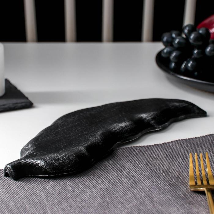 Блюдо для фруктов Доляна «Винтажный лист», 28×10 см, цвет серебряный Блюдо для фруктов Доляна «Винтажный лист», 28×10 см, цвет серебряный