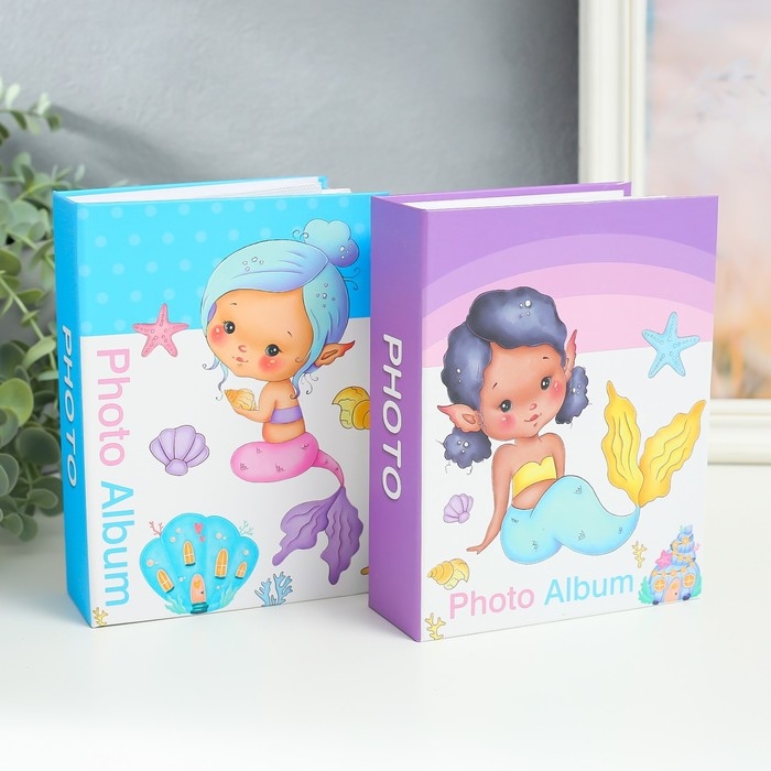 Фотоальбом на 100 фото 10х15 см "Русалочка" МИКС в коробке 30,5х16,5 см