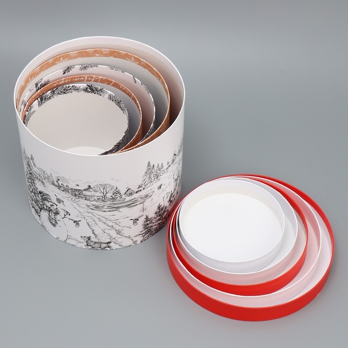 Набор подарочных коробок 5 в 1 «Уютные мгновения», 13 х 14 ‒ 19.5 х 22 см, Новый год