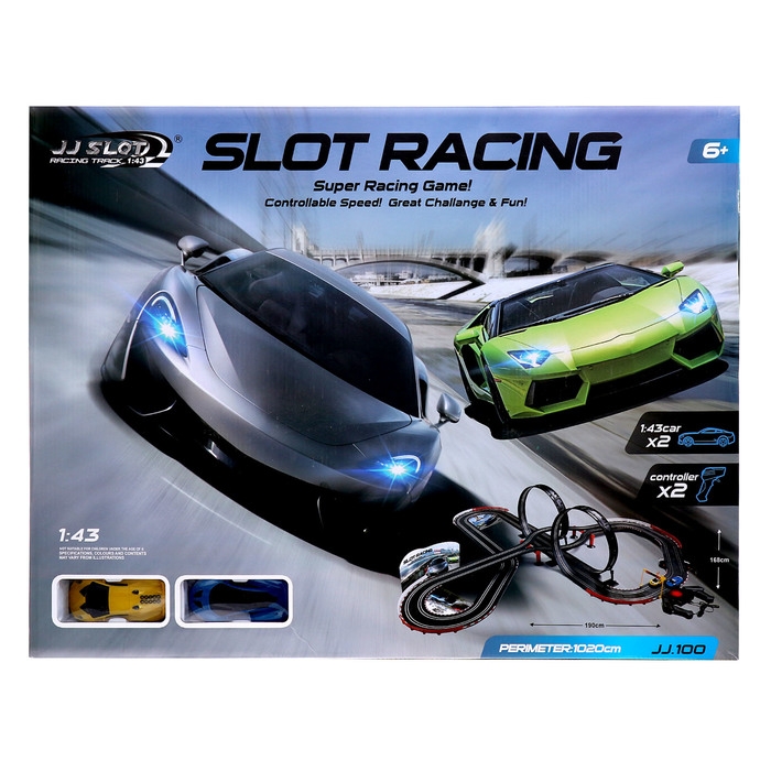 Автотрек «Турбо кросс», с 2 машинами, 1:43, работает от сети Автотрек «Турбо кросс», с 2 машинами, 1:43, работает от сети