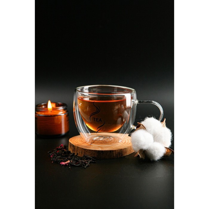 Кружка стеклянная с двойными стенками Magistro «Дуо. Tea», 200 мл, 12,5×9×7,5 см Кружка стеклянная с двойными стенками Magistro «Дуо. Tea», 200 мл, 12,5×9×7,5 см