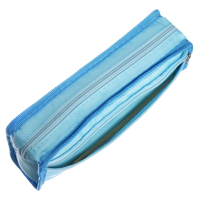 Пенал школьный на молнии Calligrata Пенал школьный на молнии Calligrata "Мишки", 2 отделения, голубой