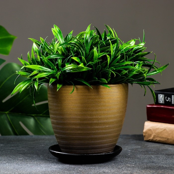 Горшок цветочный Горшок цветочный "Амелия" коричневый, 1,4 л