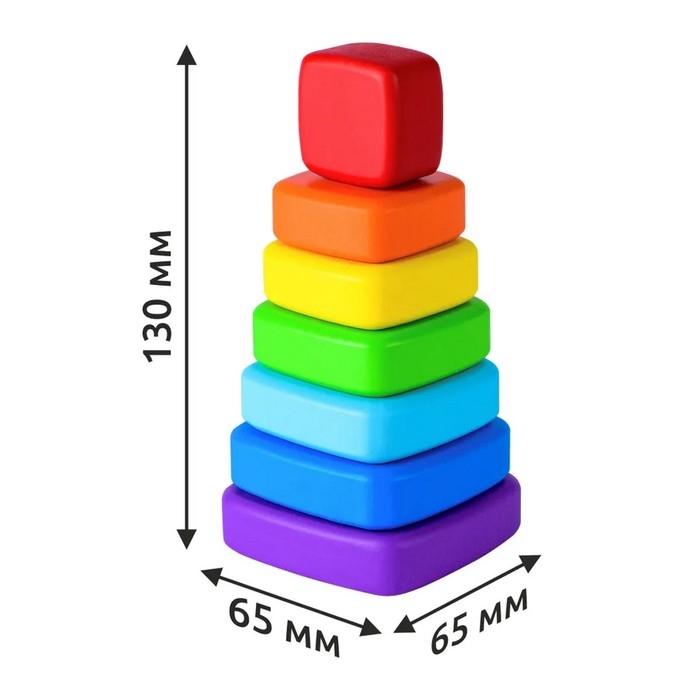 Пирамидка деревянная маленькая «Квадрат» Пирамидка деревянная маленькая «Квадрат»