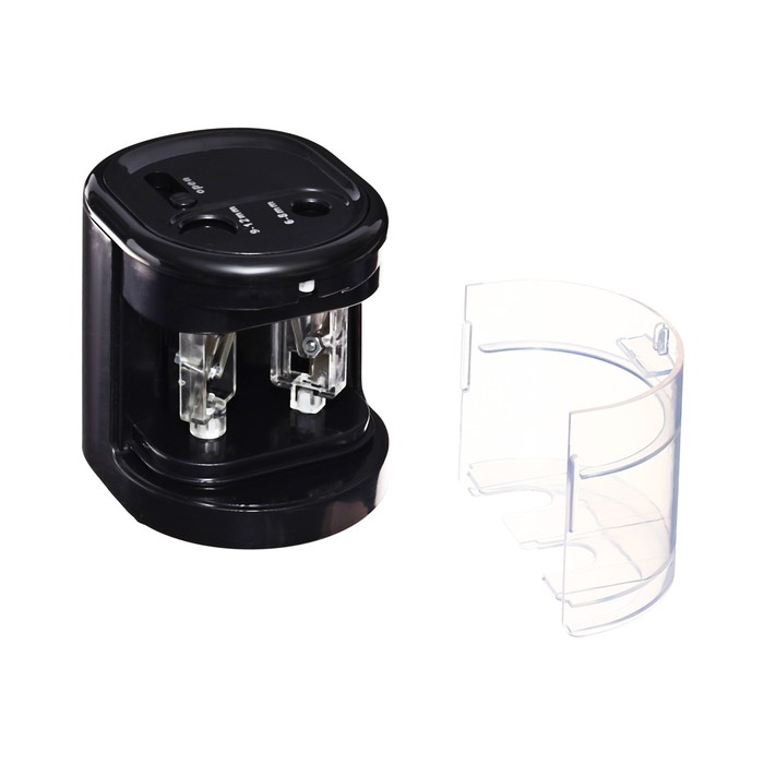 Точилка электрическая 2 отверстия Berlingo Power TX, с контейнером, чёрная Точилка электрическая 2 отверстия Berlingo Power TX, с контейнером, чёрная