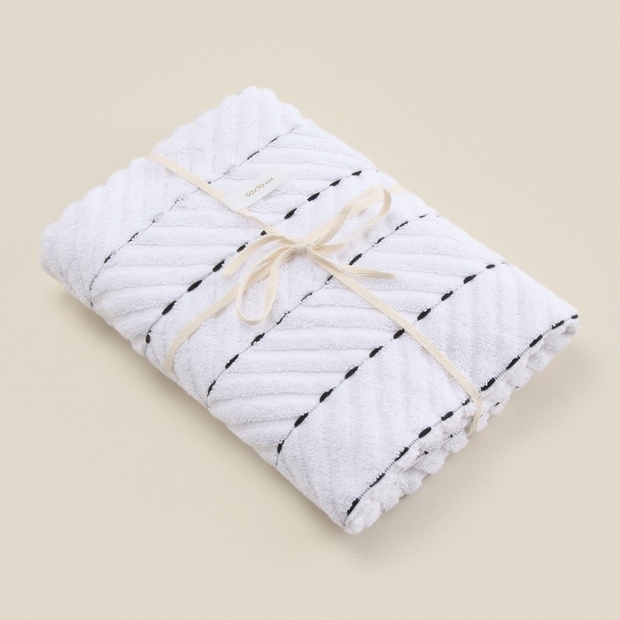 Коврик махровый SL HOME: Lines "Блан де Блан" 50х70 см, 100% хлопок, 750 г/м2