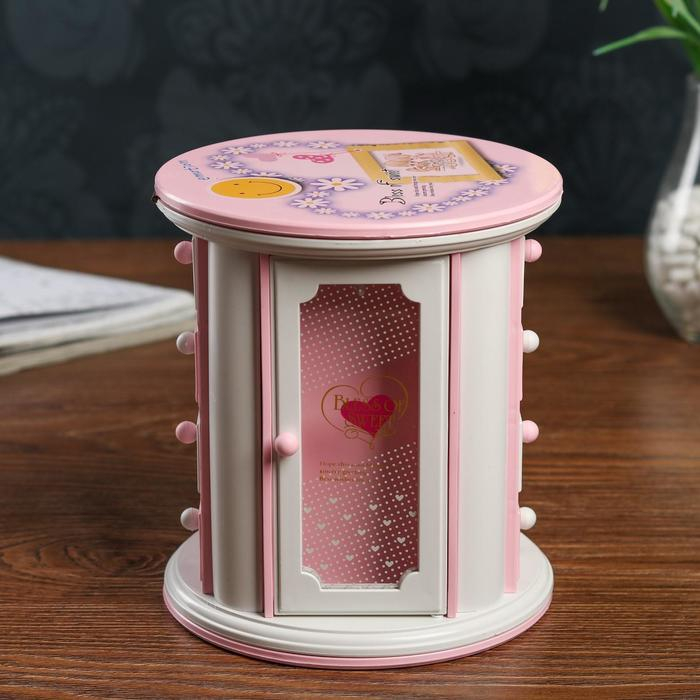 Шкатулка музыкальная круглая механическая 17х15 см Шкатулка музыкальная круглая механическая 17х15 см