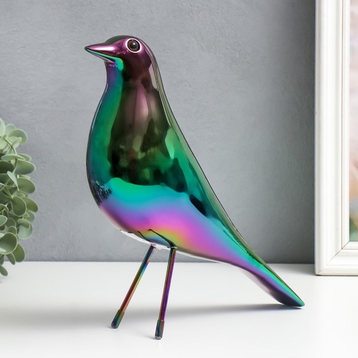 Сувенир полистоун Сувенир полистоун "Птица" золото хамелеон 25,5х25х8 см