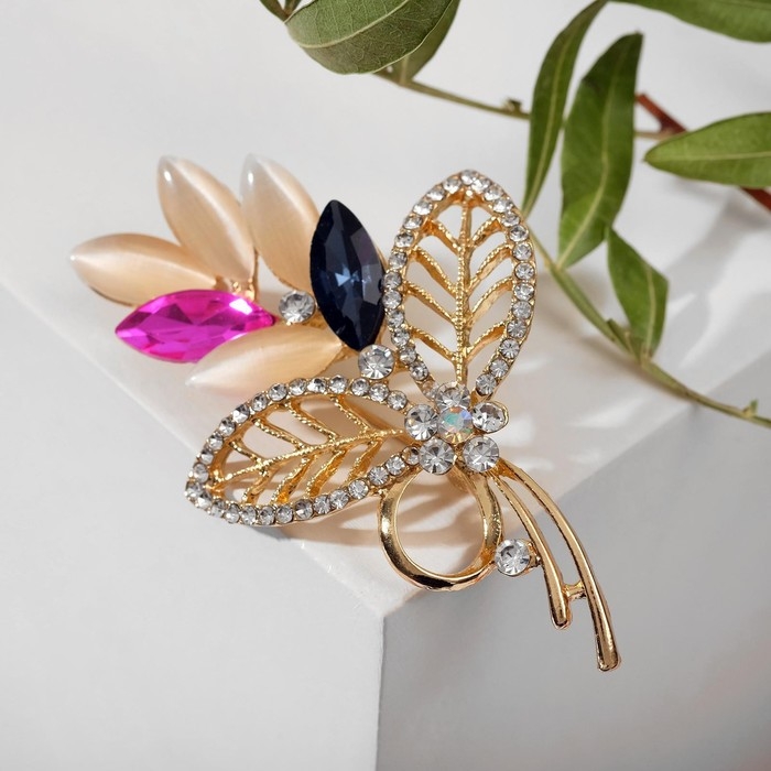 Брошь «Букетик», цветная в золоте Брошь «Букетик», цветная в золоте