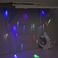 Гирлянда &laquo;Нить&raquo; 5 м с насадками &laquo;Сосульки тающие&raquo;, IP20, прозрачная нить, 20 LED, свечение мульти (RG/RB), мигание, 220 В