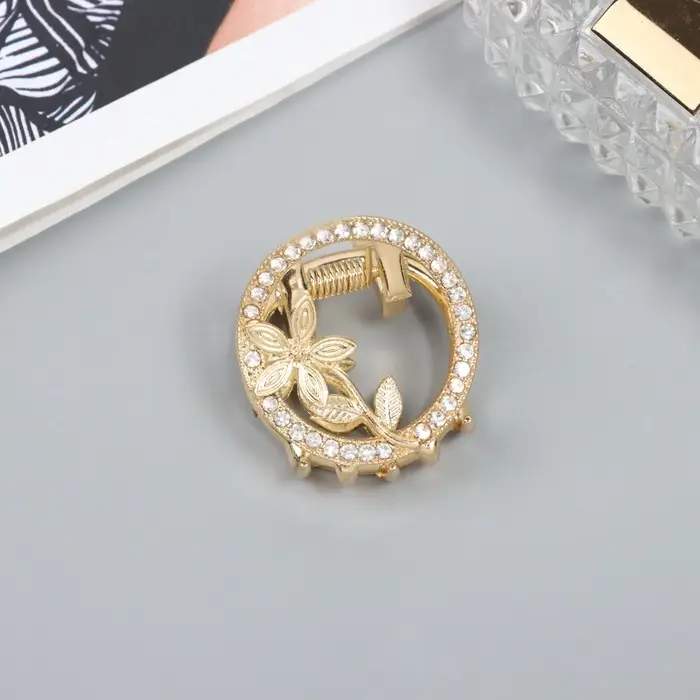 Крабик для волос &laquo;Флоранс&raquo;, классика, 3.5 см, золотистый