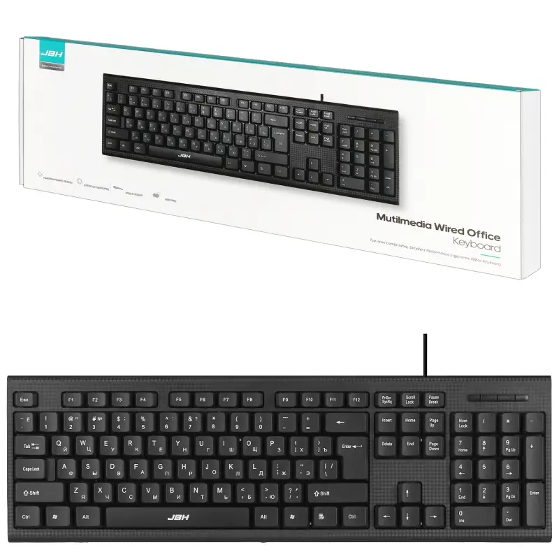 Клавиатура проводная JBH K2 черная (20шт/кор) Клавиатура проводная JBH K2 черная (20шт/кор)