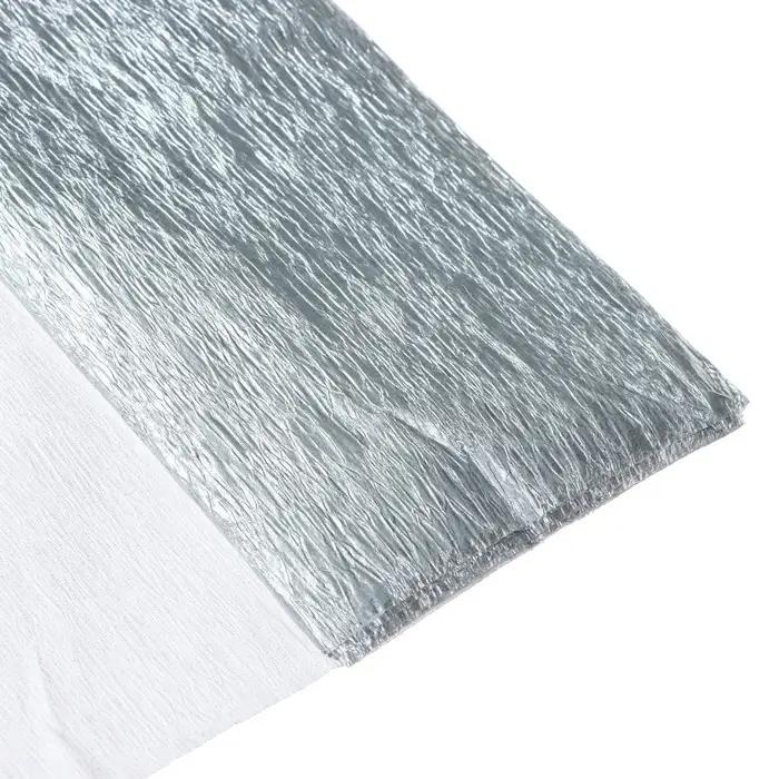 Бумага крепированная 50&times;200 см, в рулоне, 32 г/м&sup2;, серебряный