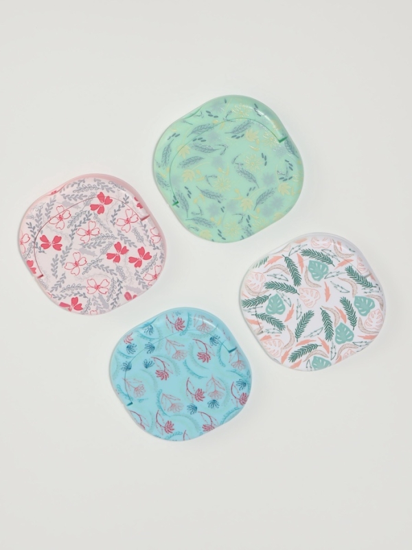 Зеркало карманное «Узор», с подставкой, 8 × 8 см, цвет МИКС