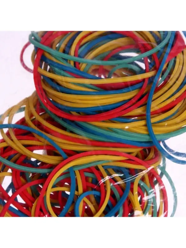 Банковская резинка, 100 г, диаметр 60 мм, длина 95 мм, сечение 1.7&times;1.7 мм, МИКС, в пакете