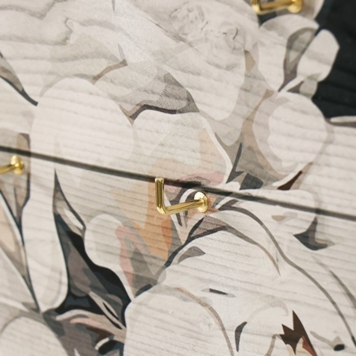 Ключница открытая Ключница открытая "Белые пионы" 5 крючков, 23х32 см