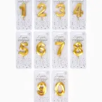 Свечи для торта цифры &laquo;Золотые витые&raquo;, 50 шт. в шоу-боксе