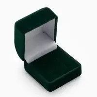 Футляр под серьги, кольца, запонки &laquo;Изумруд&raquo;, бархатный, 4.5&times;5 см, зелёный