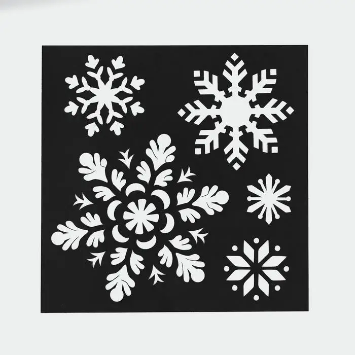 Трафарет для творчества «Снежинки», 15 х 15 см, пластик Трафарет для творчества «Снежинки», 15 х 15 см, пластик