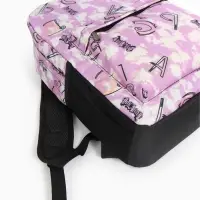 Рюкзак школьный на молнии, с карманами, с принтом, размер 30&times;13&times;42 см, фиолетовый