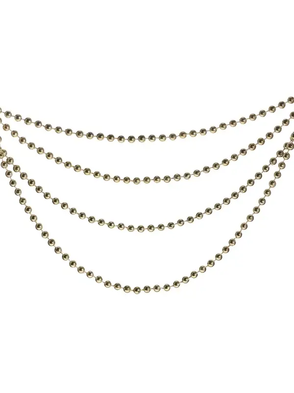 Ёлочные игрушки &laquo;Ариозо&raquo;, шары новогодние, набор с бусами и мишурой, 12 шт., золотистый