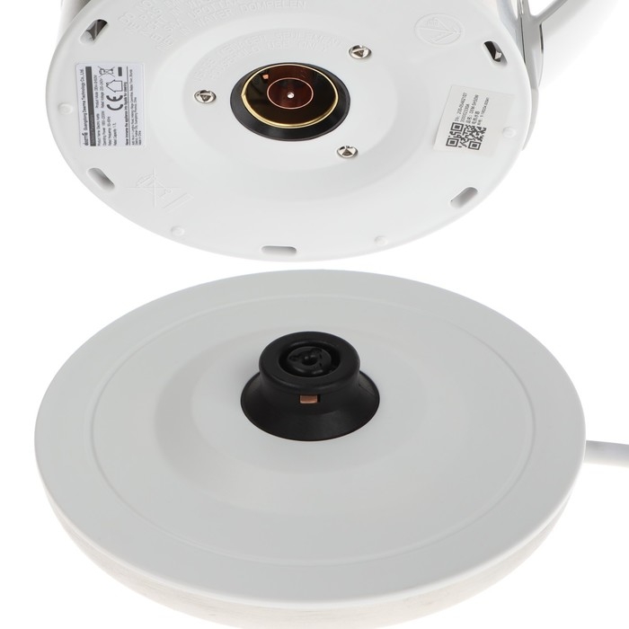 Чайник электрический DEERMA DEM-SH50W, стекло, 1.7 л, 2200 Вт, регулировка t°, серебристый