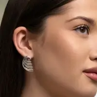 Серьги металл &laquo;Волна&raquo;, цвет серебро
