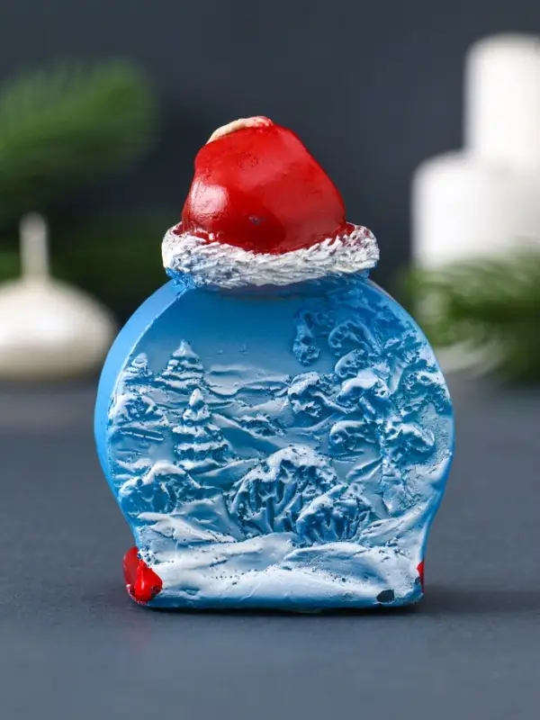 Свеча фигурная "Будильник новогодний" 5,5х3х8 см, цв. голубой